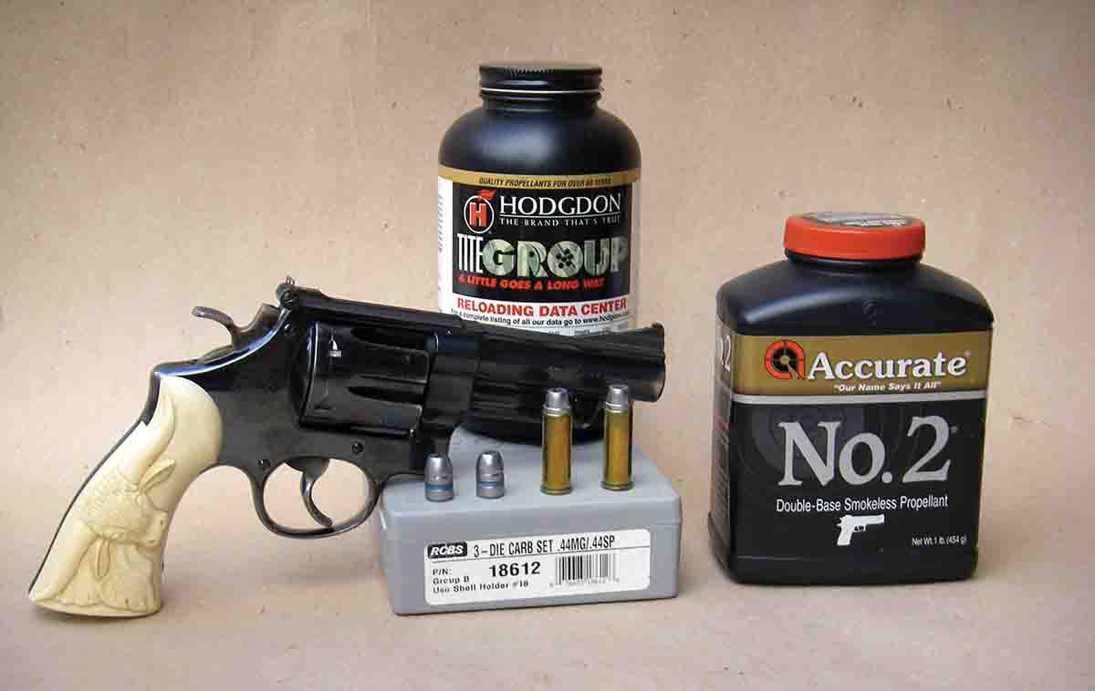 Accurate No. 2 and Hodgdon Titegroup are excellent powder choices for reduced .44 Magnum loads containing cast bullets.